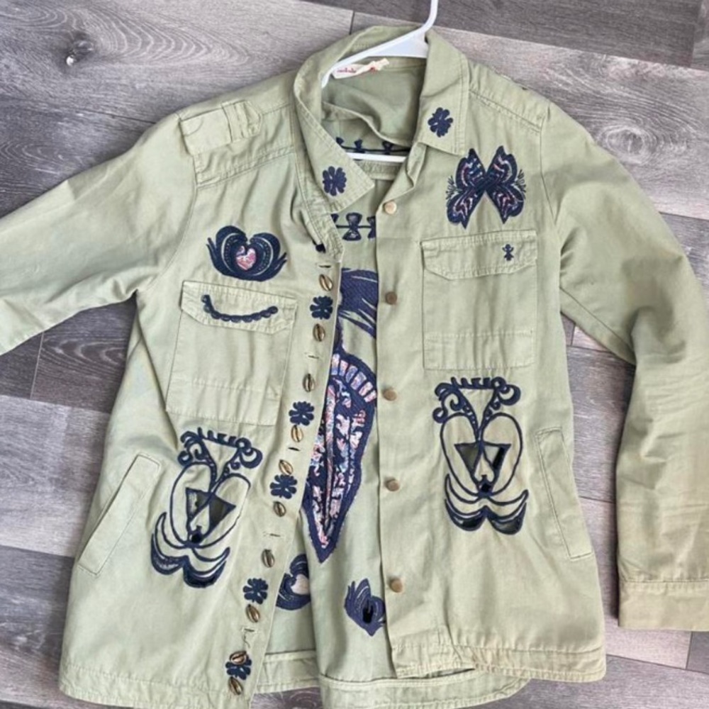 Green military jacket by renowned Brazilian designer Isabella Capeto